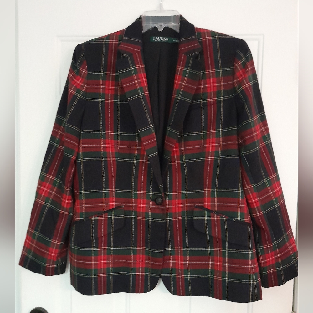 Lauren Ralph Lauren Tartan Blazer, size 16, worn twice
